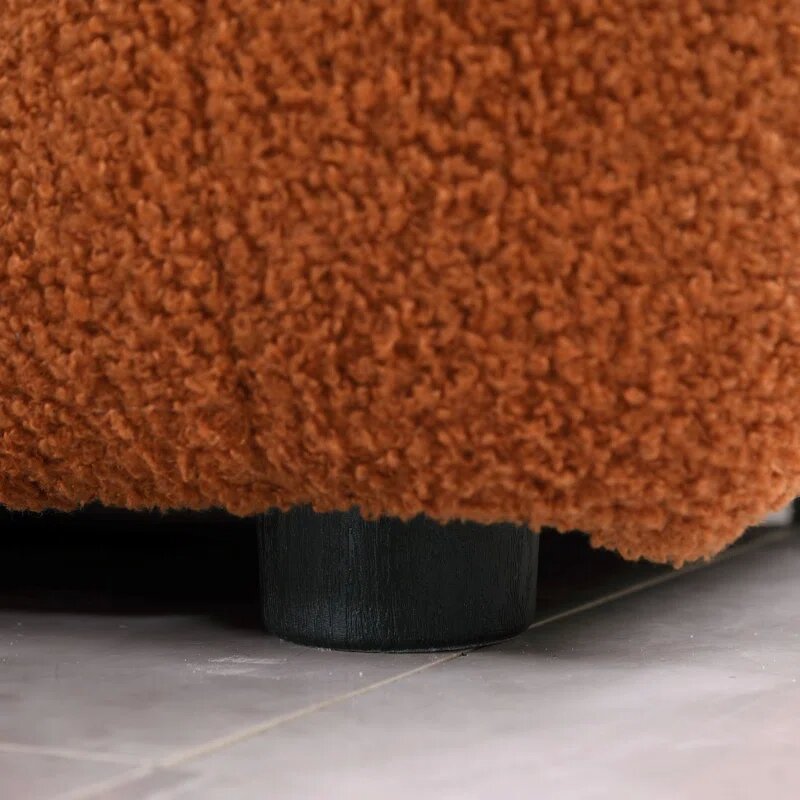 Brown Boucle Fabric Cloud Loveseat Image 4