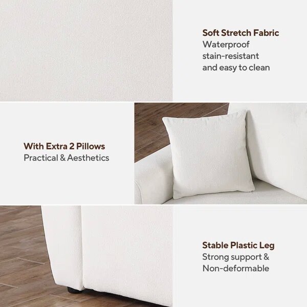 Beige simply designed Living Room Sofa Set Image 5